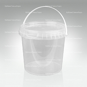 Ведро 1 л прозрачное с крышкой пластик оптом и по оптовым ценам в Симферополе