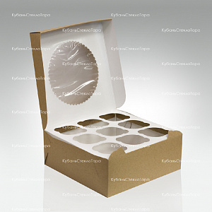 Упаковка для маффинов 250х250х100 мм (для 9 шт) оптом и по оптовым ценам в Симферополе