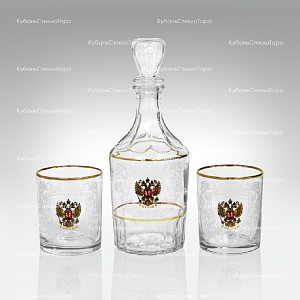 Набор подарочный Россия 3пр (графин Цезарь + 2 стакана 250мл) оптом и по оптовым ценам в Симферополе