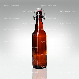 Бутылка «Бугельная» 0,500 л. (Коричневая) стеклянная с пробкой оптом и по оптовым ценам в Симферополе