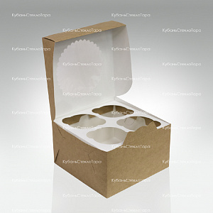 Упаковка для маффинов 160х160х100 мм (для 4 шт) оптом и по оптовым ценам в Симферополе