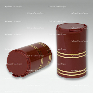 Полимерный колпак для винтовой бутылки красный с золотом в Симферополе оптом и по оптовым ценам